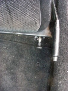 Rear trunk release just under the driver's seat